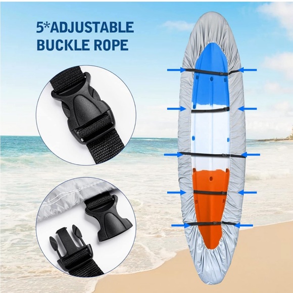 Bilbear NIB🏷️420D 5 Traps Kayak🛶Cover Waterproof Canoe🛶Cover - Picture 5 of 8